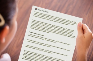 Patient reading Penn letter